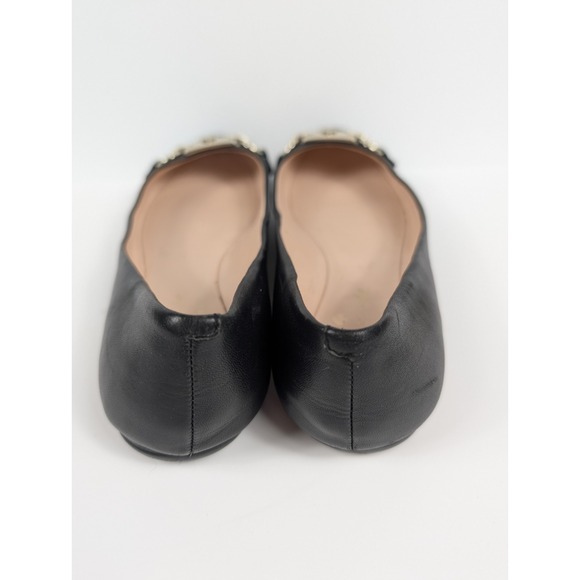 Kate Spade Payton Black Leather Ballet Flats Spade Hardware Women's USA 7.5B - Picture 5 of 8